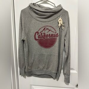 Well Worn Gray Graphic Hoodie Long Sleeve